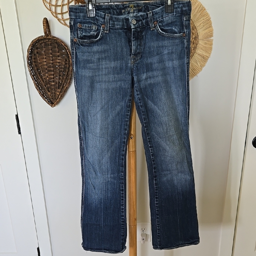 Seven For All Mandkind Size 30 Bootcut‎ Women's Blue Jeans